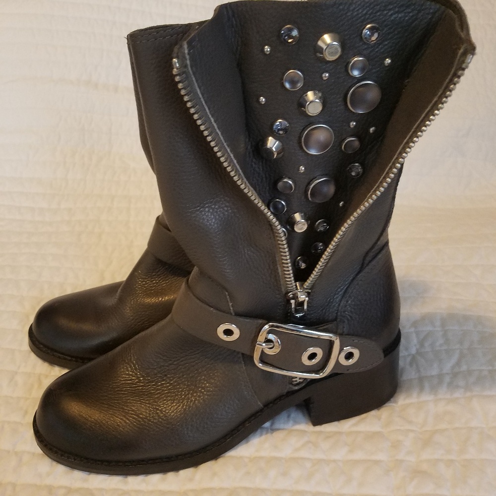 Vince Camuto Walt Gunmetal Moto Boots